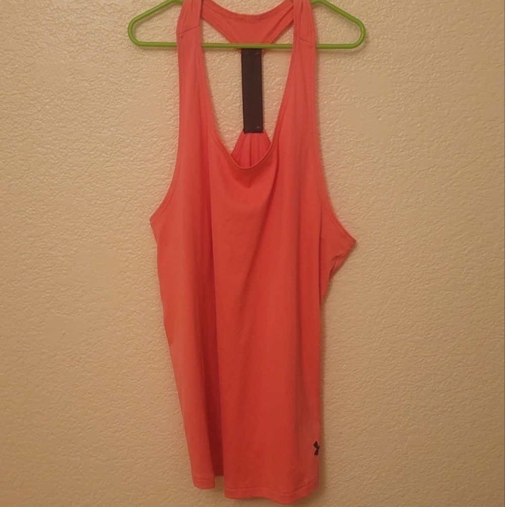 Neon Pink Racer Back Under Armour Shirt Size Small
